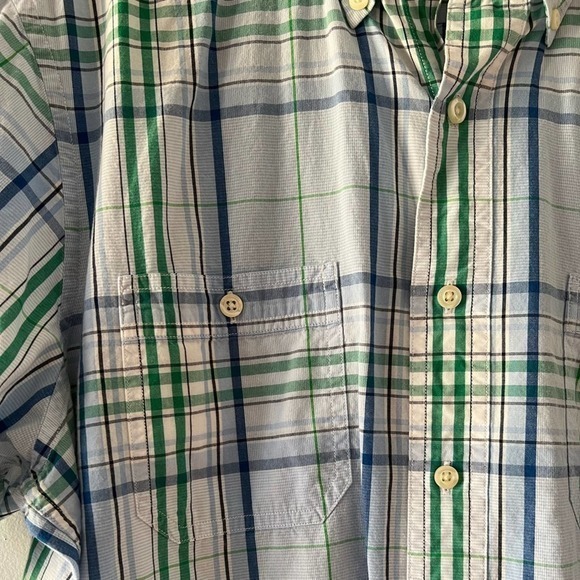 Nautica Slim Fit Button Down Short Sleeve Cotton Plaid Shirt, Men’s Large - Picture 5 of 10